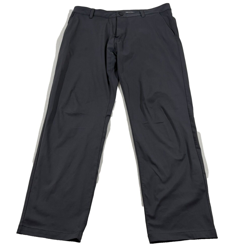 Rhone Pants Mens Gray Commuter Classic Chino Performance Travel Zip Pocket Sz 33